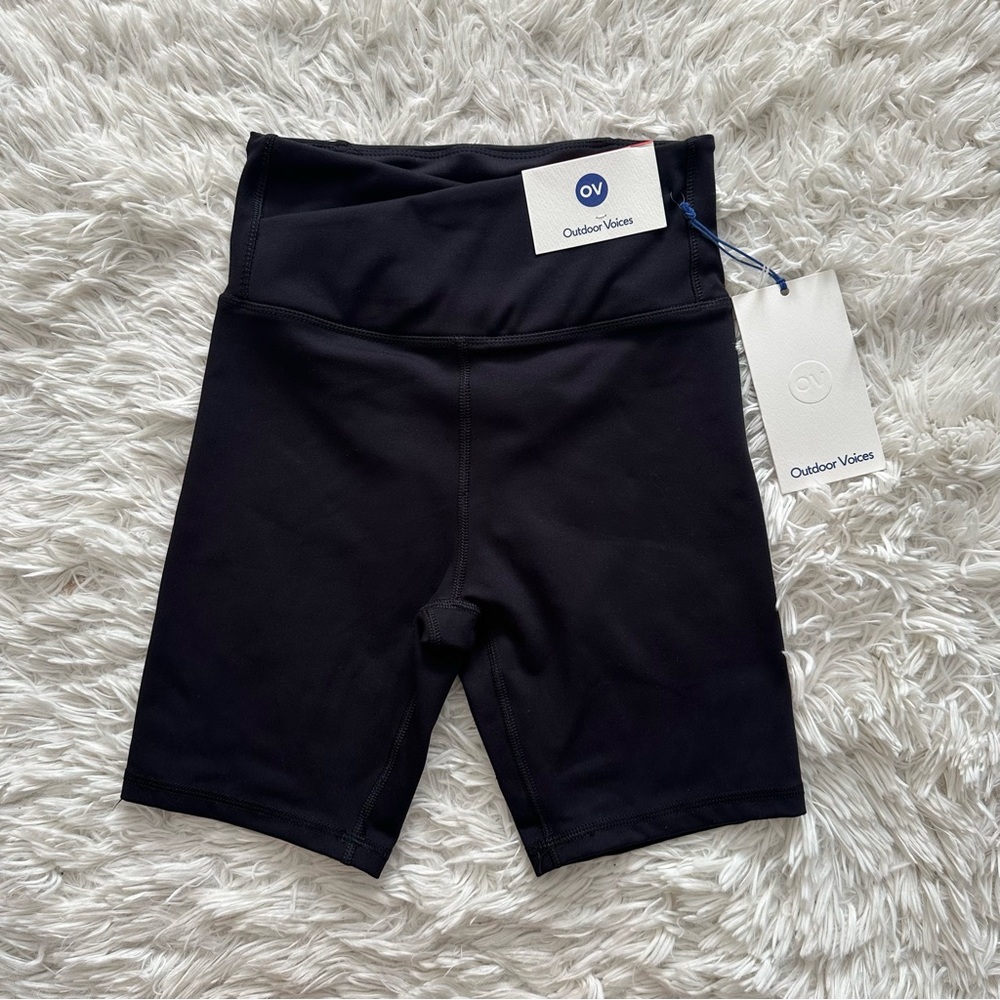 Outdoor Voices CloudKnit Bike Shorts Black High Rise Athletic Workout XS